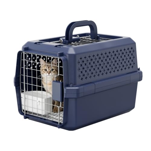 RIZZARI Travel Crate Small Dog Carrier: Secure Door Portable Handle Design