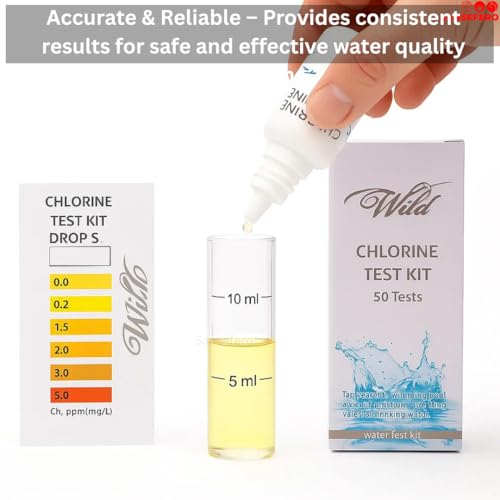 Image of SANSEFERO Aquatic Remedies Chlorine Test Kit With Multi-Purpose Reliable Water Safety Testing For Tap Water, Aquarium Water, Drinking Water, Pools & Industrial Use 50 Tests (12.5 Ml)