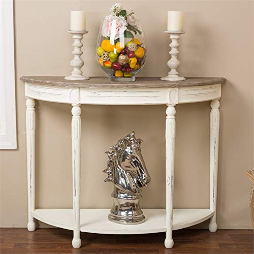 Baxton Studio Vologne Traditional Wood French Console Table, White #TOP1