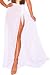 BINLIANG Women Sexy Sheer Beach Skirt Bikini Swimsuit Bottoms Cover up Sarong Wrap (one-Size, White Maxi Skirt)