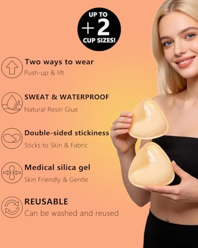 Image of Double Sided Sticky Bra Inserts, Ultra Instant Volume, Push Up Adhesive Bra Pads
