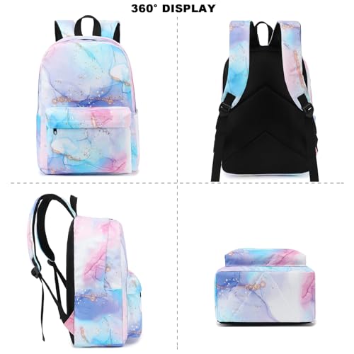 Mochila escolar para meninas e adolescentes, mochila escolar primária, conjunto de mochila com lanch