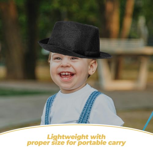 Fedora Hats for Boys Kids Fedora Hats Boy Kids Girl for Jazz Hat Child Summer Black4