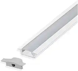 Perfil De Led Embutir Slim 1 Metro Aluminio Para Marcenaria (Branco)