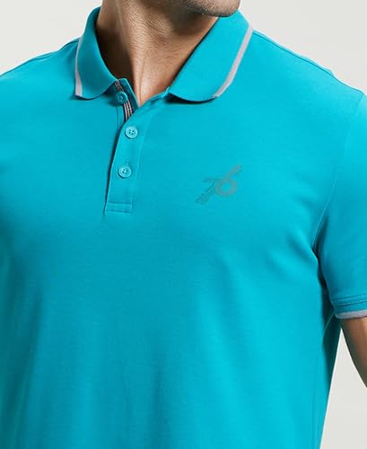 Image of Jockey Men Cotton Blend Solid Regular Fit Sport Polo T-Shirt