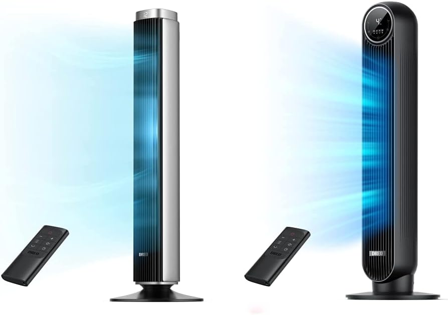 Dreo 42'' Pilot Pro Tower Fan with Remote (DR-HTF005) Tower Fan for Bedroom, 24ft/s Velocity Quiet Floor Fan (DR-HTF007)