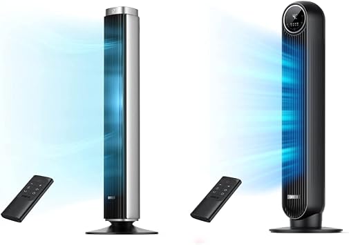 Dreo 42 Pilot Pro Tower Fan with Remote DR-HTF005 Tower Fan for Bedroom, 24ft/s Velocity Quiet Floor Fan DR-HTF007