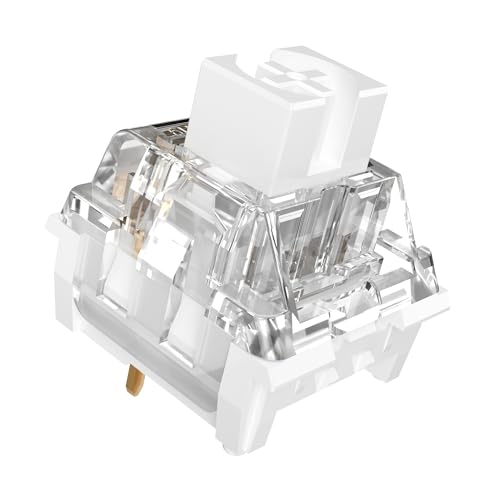Image of ZhouWang White Shark Keyboard Switch, Pre-Lubricated Dustproof Clicky Switch, Suitable for 3D-Printed Clickers and Gaming Mechanical Keyboards(90Pcs)