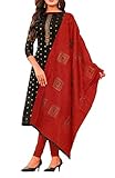 ladyline Silk Embroidered Salwar Kameez Womens Ready to Wear with Chiffon Printed Dupatta (Size-34/...