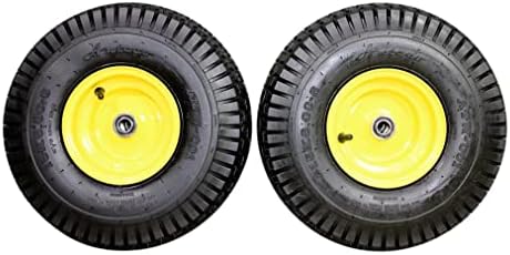 (Set of 2) 15x6.00-6 Tires & Wheels 4 Ply for Lawn & Garden Mower Turf Tires .75" Bearing (Because we supply a precision ball bearing the shaft must be clean and straight for them to fit properly)