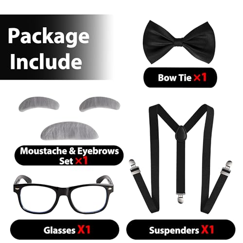 Image of Kids Old Man Costume 100 Days of School Grandpa Costume for Boy 1920s Old Man Cos