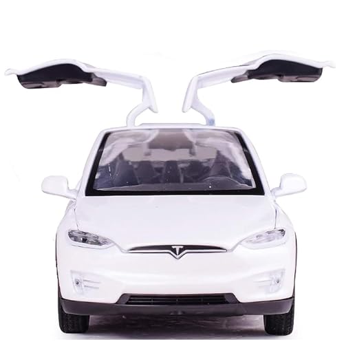 gidoyi Toy Car Model X, Pull Back Car Toys Alloy Vehicles with Lights and Sound 1:32 Scale Model Car (White)