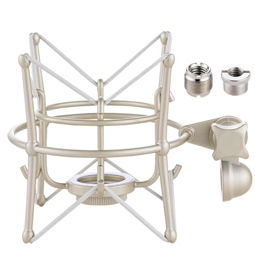 Xereizo Microphone Shock Mount, Metal Universal Mic Holder Spider Recording Mic Shockmount Stand Compatible with Many Condenser Mics for AT2020 Blue Bird BabyBottle Spark etc.