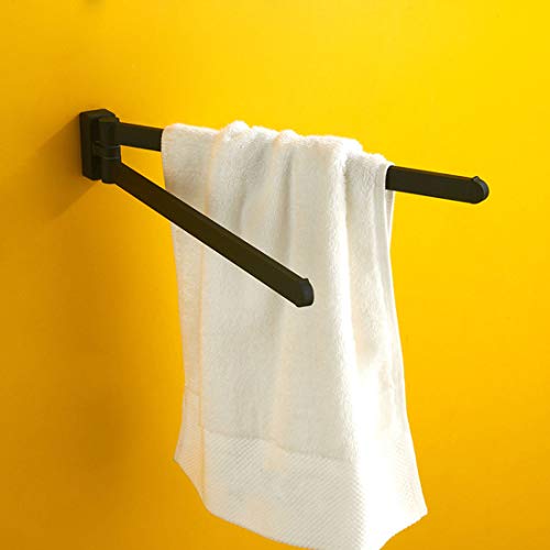 Mette Swing Out Towel Bar,2-Arm Zinc Alloy Swivel Towel Rack,Space Saving Swinging Towel Bar For Bathroom,Wall Mounted Towel Holder,Easy To Install,Rubber Paint Surface Treatment #TOP2