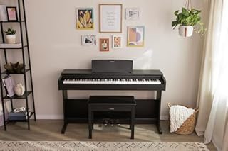 Yamaha Arius Series 88-Key Weighted Action Upright Digital Piano for Beginner and Intermediate Players, Dynamic Response, Grand Piano Sound, 3-pedal Unit, Bench Included, Rosewood YDP105R