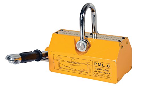 Vestil ML-12 Steel and Neodymium Magnetic Lifter 10-3/4 In. x 11 In. x 8-1/2 In. 1,200 Lb. Capacity Yellow
