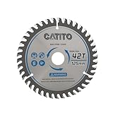 CATITO 丸のこ刃 消音溝設計 外径125mm 歯数42 プレミアムタフコーティング 硬木、MDF板、合板に適しています