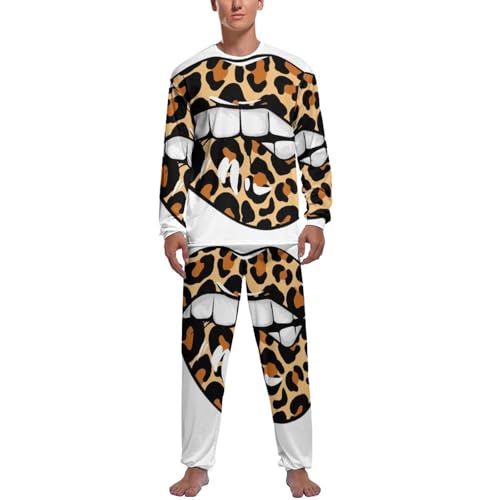 Pyjama homme long ensemble de nuit pantalon haut manches longues