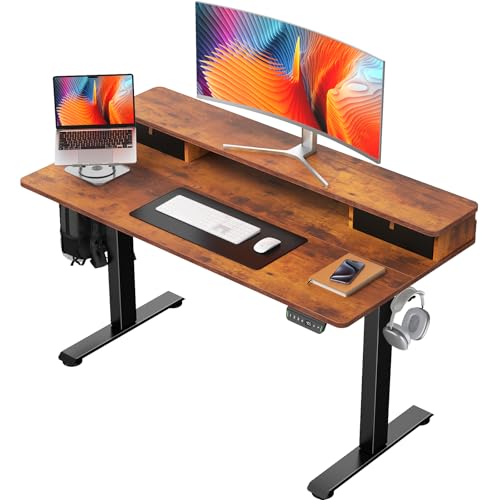 Electric Standing Desk, Height Adjustable, Work from Home Office Computer Desk PC Table, Ergonomic Office Desks for Workstation