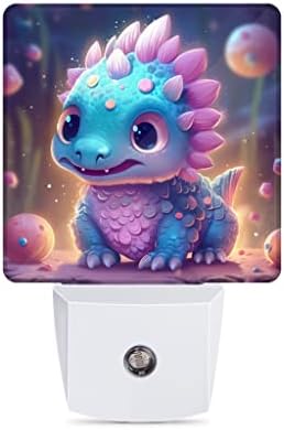 Hoyuen Dinosaur Animal Night Lights for Kids Boys Girls Plug into Wall Intelligent Sensing Printed Led Night Light Plug in Dinosaur Lamp for Hallway, Bedroom, Bathroom