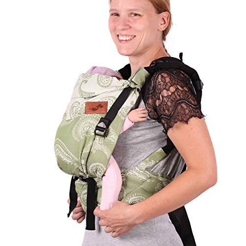 Schmusewolke FirstEdition Babydrager voor pasgeborenen en peuters, Caribbean Olivine Bio-katoen, babymaat 0-12 maanden… - Image 3