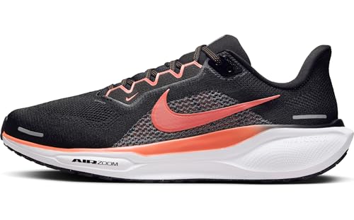 Nike Herren Air Zoom Pegasus 41 Straßen-Laufschuh, Black/Lt Wild Mango/Cool Grey, 43 EU