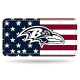 Rico Industries NFL Football Baltimore Ravens USA Metal Auto Tag 6