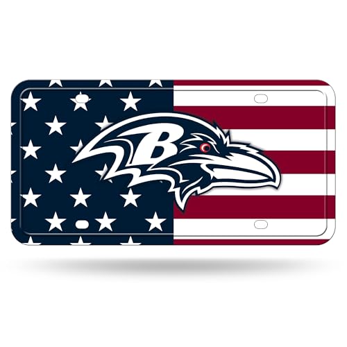 Rico Industries NFL Football Baltimore Ravens USA Metal Auto Tag 6