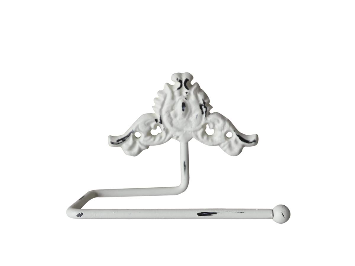 Porte-papier toilette blanc Chic Antique avec décor élégant pour W.C.
