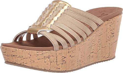 Skechers Brit-Girl Wonder, Sandalias de Punta Descubierta para Mujer, Dorado (Gold Gld),...
