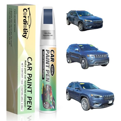 Image of Car Touch Up Paint Slate Blue Pearl(PBF /TBF) for Jeep, Color Accurate Car Scratch Repair Remover Pen Fix Auto Paint Chips and Nicks