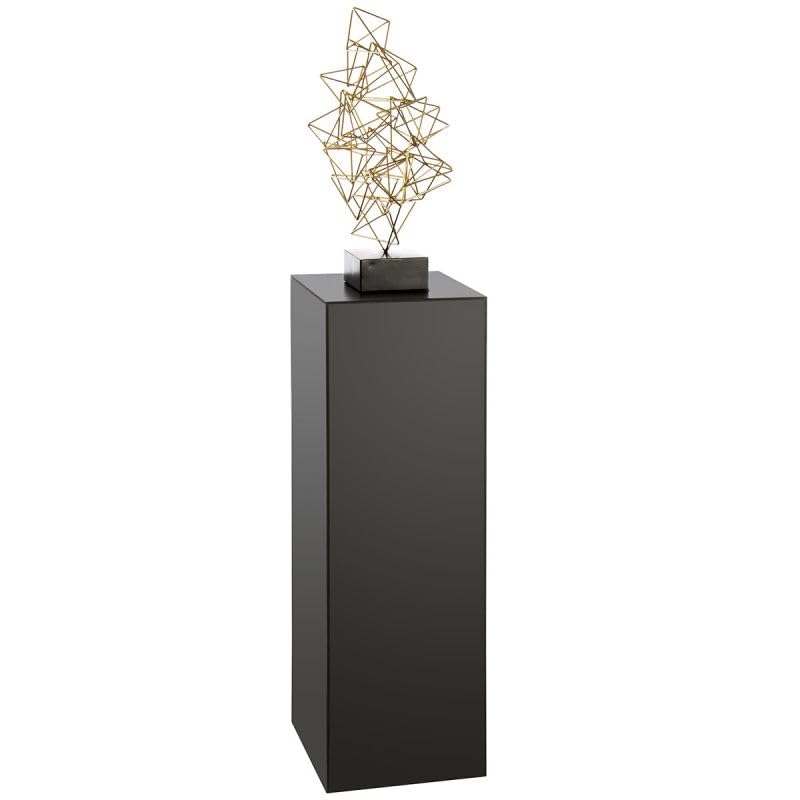 Image of shopPOPdisplays Black Economy Display Pedestal - Expanded PVC - Lightweight, Portable & Durable for Events, Trade Shows - 50 lb. Capacity (18 inch W x 18 inch L x 42 inch H)