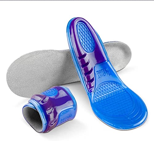Unisex Orthotic Silicone Gel Shoes Insoles Shock Absorbing Full Length Pair of Boots & Sports Shoe Massaging Feet Shoe Inserts Comfortable Show Inserts (S (UK 3-6))