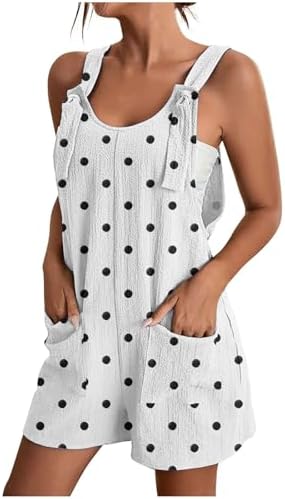 Sinzelimin Shorts Jumpsuits for Women 2025 Trendy Polkadot Printe...