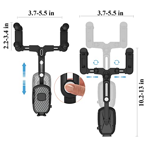 Jdhdl Phone Mount For Car, Rear View Mirror Phone Holder, Rotatable And Retractable Car Phone Holder Mount Rearview Mirror Phone Holder For Car Compatible With Iphone Samsung All 4-7 Inch Cell Phones #TOP5
