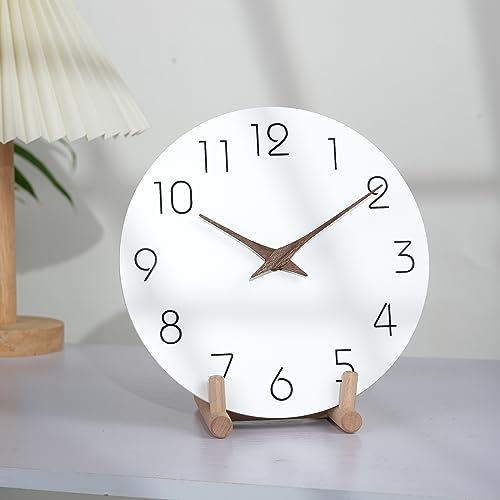 Mosewa Wall Clock 8 Inch White Silent Non Ticking Wall Clocks Battery Operated - Simple Minimalist Wooden Clock Decorative For Kitchen,Home,Bedroom,Living Room thumb #3
