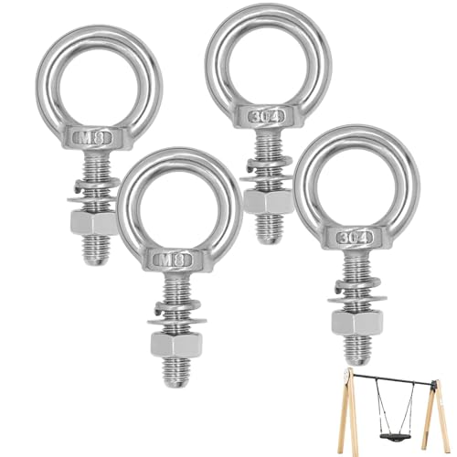 agogue 4 viti a occhiello M8, viti a occhiello 304 in acciaio inossidabile, con dadi e rondelle per fissaggio e sospensione di catene e corde