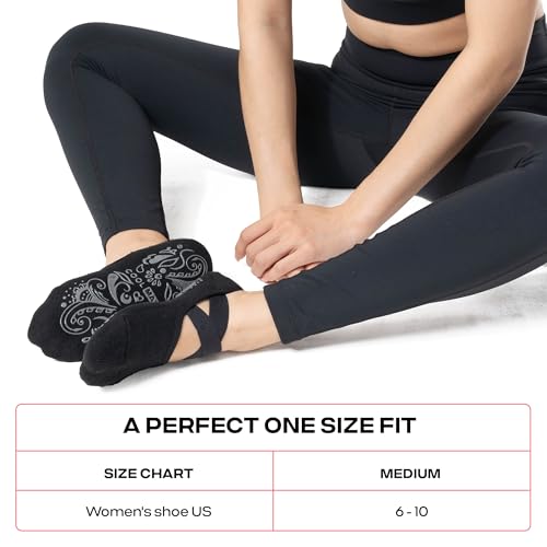 CoolMate Pilates Socks with Grips for Women, Yoga Socks, Crew Non Slip Women for Workout, Barre, Pilates Gifts3