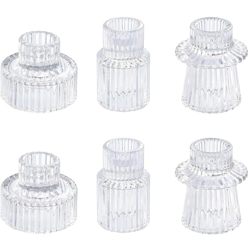 Opiniones de Candeleros los mejores 5. 48 MCHERRY Juego de 6 portavelas cónicos, portavelas de Vidrio, 2 en 1 para Velas de té cónicas, para Bodas, día de San Valentín, cumpleaños, cenas a la luz de Las Velas...