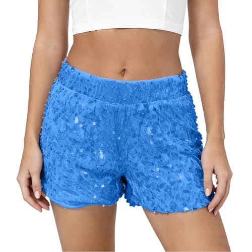 Short paillettes femme taille basse élastique confortable et chic