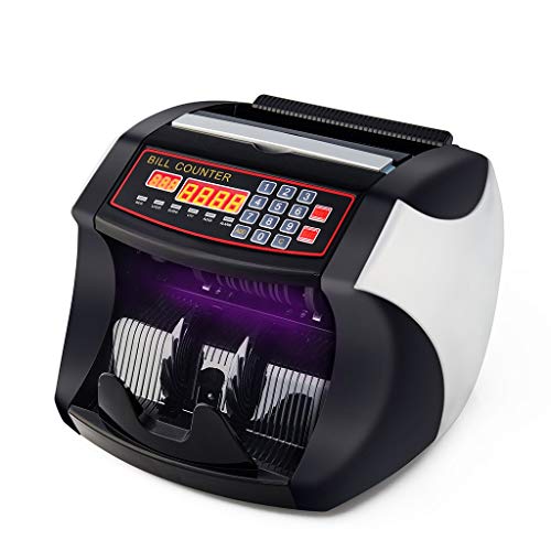 Preisvergleich Produktbild Banknotenzähler Money Counter Fremdwährungs-Detektor Multinationaler Währungszähler Rechnungszähler Fälschungserkennung (Color : Black)