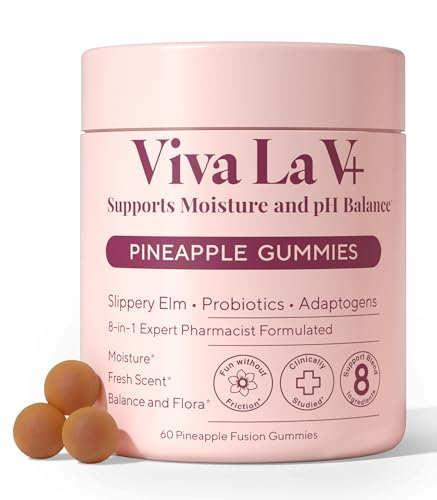 8-in-1 Vaginal Probiotic Gummies for Women - Intimate Moisture, Balanced pH, Healthy Odor, Yeast Balance & Flora Support + Vitamin C - Tasty Pineapple (60 Count) 8-in-1 Vaginal Probiotic Gummies for Women - Intimate Moisture, Balanced pH, Healthy Odor, Yeast Balance & Flora Support + Vitamin C - Tasty Pineapple (60 Count)