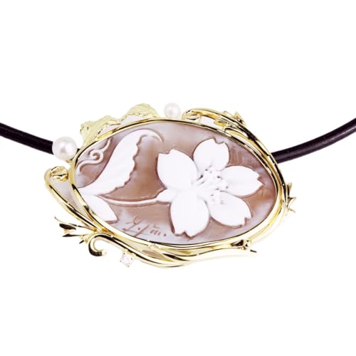 「大和桜」シェルカメオペンダント / 作家 フランチェスカ マーノ カメオ ギフト 贈り物 プレゼント 誕生日 記念日[AH030sa]