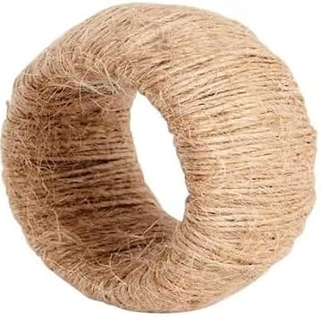Handmade Round Mesh Classic Braided Jute Napkin Rings for Dinning Table Parties for Everyday - Set of 4 Natural