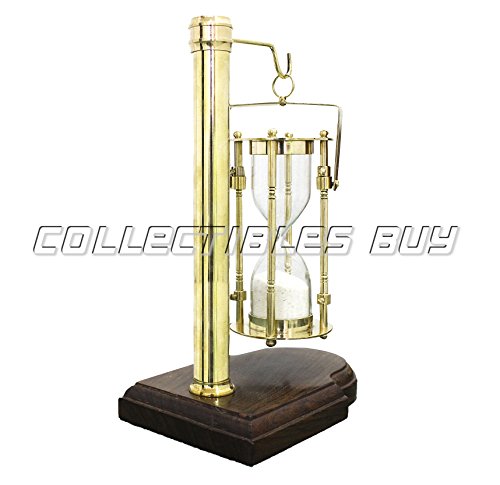 Vintage Clock Design Collection Wooden Stand Sand Timer Hanging Hourglass Vintage Brass White Sand Stand Unity Hour Glass Sandglass For Home, Desk, Office Decorative #TOP7