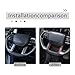 Red Soft Carbon Fiber 3D Sticker Car Steering Wheel Trim Strip,Steering Wheel Stickers Fit for Toyota Tacoma 2024 Steering Wheel Trim Cover