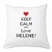 Kissenbezug Keep Calm and Love Helene aus Microfaser in 40cm x 40cm mit Reißverschluss für jeden Liebhaber/Fan genau das richtige