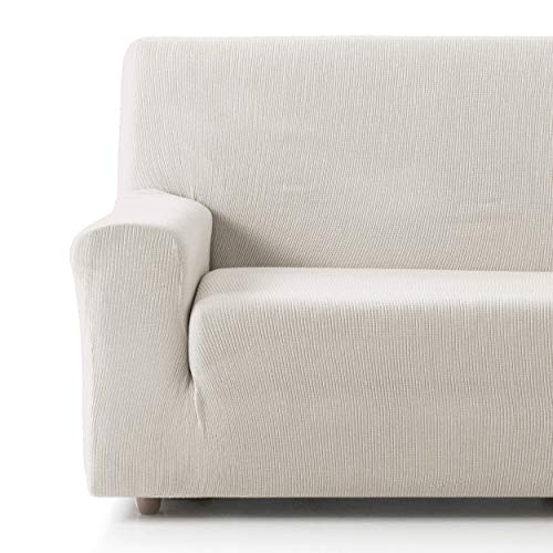 Eiffel Textile Funda Sofa Elastica Protector Adaptable Rústica Sofá, 50% Poliéster, Marfil, Pack 3+2 Plazas