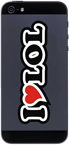 INDIGOS UG Telefon Aufkleber I Love LOL 70 mm - Telefonaufkleber - Handyaufkleber - Handyskin - Sticker fürs Handy - Smartphone Rückseite