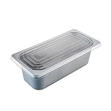 Restaurantware -RW Base - Contenedores de helado de 5 cuartos de galón, 100 recipientes desechables rectangulares, duraderos, con tapa transparente, caja de plástico negro, para helados, para
